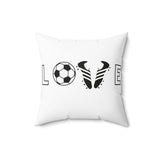 Soccer Love - Spun Polyester Square Pillow (White)
