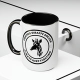 Fighting Giraffe's - Two-Tone Coffee Mugs, 15oz