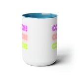 Coach! Coach! Coach! - Two-Tone Coffee Mugs, 15oz