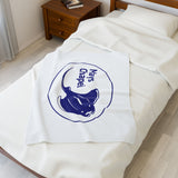 Manta Ray's Swimming - Velveteen Plush Blanket (White)