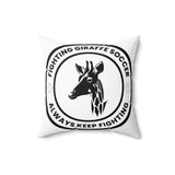 Fighting Giraffe's - Spun Polyester Square Pillow (White)