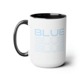 Blue Blue Blue - Two-Tone Coffee Mugs, 15oz