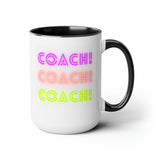 Coach! Coach! Coach! - Two-Tone Coffee Mugs, 15oz