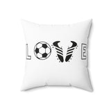 Soccer Love - Spun Polyester Square Pillow (White)