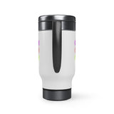 Coach! Coach! Coach!  - Stainless Steel Travel Mug with Handle, 14oz (White)