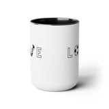 Soccer Love - Two-Tone Coffee Mugs, 15oz