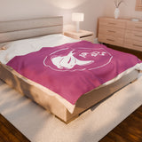 Manta Ray's Swimming - Velveteen Plush Blanket (Light Pink)