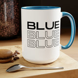 Blue Blue Blue - Two-Tone Coffee Mugs, 15oz