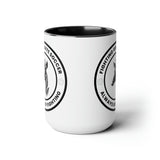 Fighting Giraffe's - Two-Tone Coffee Mugs, 15oz