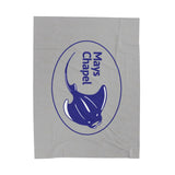 Manta Ray's Swimming - Velveteen Plush Blanket (Light Grey)