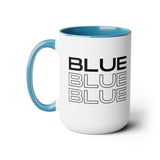 Blue Blue Blue - Two-Tone Coffee Mugs, 15oz