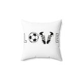 Soccer Love - Spun Polyester Square Pillow (White)