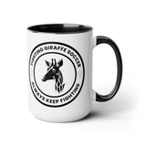 Fighting Giraffe's - Two-Tone Coffee Mugs, 15oz