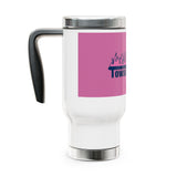 Towson Towne - Field Hockey - Stainless Steel Travel Mug with Handle, 14oz (White)
