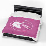 Manta Ray's Swimming - Velveteen Plush Blanket (Light Pink)