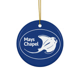 Manta Rays - Ceramic Ornament - Blue