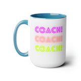 Coach! Coach! Coach! - Two-Tone Coffee Mugs, 15oz