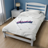 Towson Towne - Field Hockey - Velveteen Plush Blanket (White)