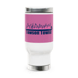 Towson Towne - Field Hockey - Stainless Steel Travel Mug with Handle, 14oz (White)