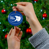 Manta Rays - Ceramic Ornament - Blue