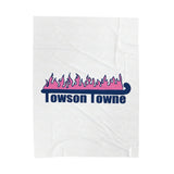 Towson Towne - Field Hockey - Velveteen Plush Blanket (White)