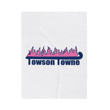 Towson Towne - Field Hockey - Velveteen Plush Blanket (White)