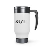 Soccer Love - Stainless Steel Travel Mug with Handle, 14oz (White)