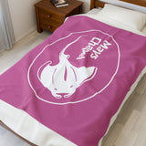 Manta Ray's Swimming - Velveteen Plush Blanket (Light Pink)
