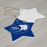Manta Rays - Ceramic Ornament - Blue