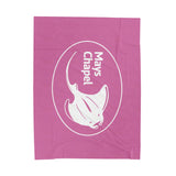 Manta Ray's Swimming - Velveteen Plush Blanket (Light Pink)