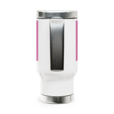 Towson Towne - Field Hockey - Stainless Steel Travel Mug with Handle, 14oz (White)