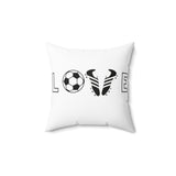 Soccer Love - Spun Polyester Square Pillow (White)