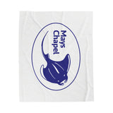 Manta Ray's Swimming - Velveteen Plush Blanket (White)
