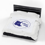 Manta Ray's Swimming - Velveteen Plush Blanket (White)