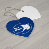 Manta Rays - Ceramic Ornament - Blue