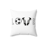 Soccer Love - Spun Polyester Square Pillow (White)