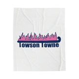 Towson Towne - Field Hockey - Velveteen Plush Blanket (White)