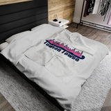 Towson Towne - Field Hockey - Velveteen Plush Blanket (White)