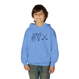Peace Love Field Hockey - Heavy Blend Hooded Sweatshirt (Youth)