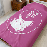 Manta Ray's Swimming - Velveteen Plush Blanket (Light Pink)