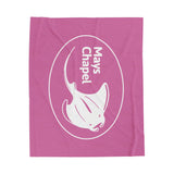 Manta Ray's Swimming - Velveteen Plush Blanket (Light Pink)