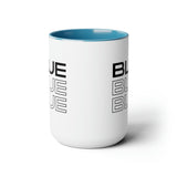 Blue Blue Blue - Two-Tone Coffee Mugs, 15oz