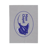 Manta Ray's Swimming - Velveteen Plush Blanket (Light Grey)