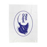 Manta Ray's Swimming - Velveteen Plush Blanket (White)