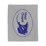 Manta Ray's Swimming - Velveteen Plush Blanket (Light Grey)