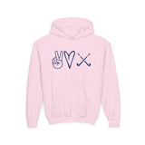 Peace Love Field Hockey - Heavy Blend Hooded Sweatshirt (Youth)