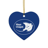 Manta Rays - Ceramic Ornament - Blue