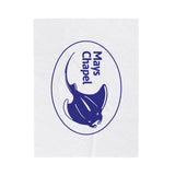 Manta Ray's Swimming - Velveteen Plush Blanket (White)
