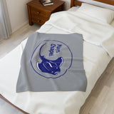 Manta Ray's Swimming - Velveteen Plush Blanket (Light Grey)