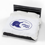 Manta Ray's Swimming - Velveteen Plush Blanket (White)